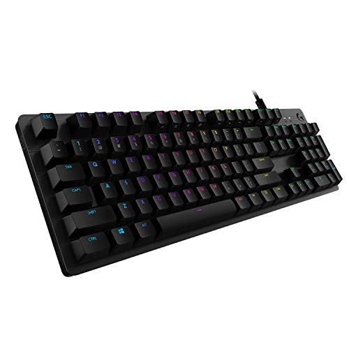Logitech G512 mechanische Gaming-Tastatur, GX Brown Taktile Switches, LIGHTSYNC RGB-Beleuchtung, USB-Durchschleife, Aluminium-Gehäuse, Programmierbare F-Tasten, Deutsches QWERTZ-Layout - Schwarz Bild 1