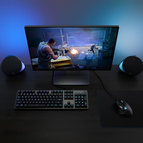 Logitech G512 mechanische Gaming-Tastatur, GX Brown Taktile Switches, LIGHTSYNC RGB-Beleuchtung, USB-Durchschleife, Aluminium-Gehäuse, Programmierbare F-Tasten, Deutsches QWERTZ-Layout - Schwarz Bild 2