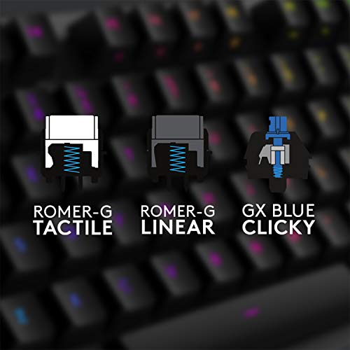 Logitech G512 mechanische Gaming-Tastatur, GX Brown Taktile Switches, LIGHTSYNC RGB-Beleuchtung, USB-Durchschleife, Aluminium-Gehäuse, Programmierbare F-Tasten, Deutsches QWERTZ-Layout - Schwarz Bild 3