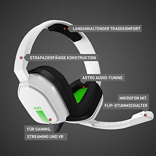ASTRO Gaming A10 Gaming-Headset mit Kabel, Leicht & Robust, ASTRO Audio, Dolby ATMOS, 3,5mm Anschluss, Xbox Series X|S, Xbox One, PS5, PS4, Nintendo Switch, PC, Mac, Smartphone - Weiß/Grün Bild 6