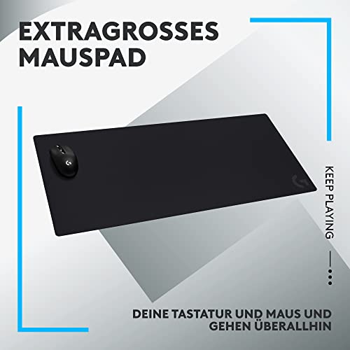 Logitech G G840 Extra Großes Gaming-Mauspad, optimiert für Sensoren, mäßige Oberflächenreibung, rutschfeste Mausmatte, Mac- und PC-Zubehör, 900 x 400 x 3 mm - Schwarz Bild 2