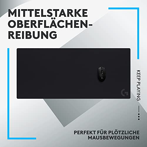Logitech G G840 Extra Großes Gaming-Mauspad, optimiert für Sensoren, mäßige Oberflächenreibung, rutschfeste Mausmatte, Mac- und PC-Zubehör, 900 x 400 x 3 mm - Schwarz Bild 3