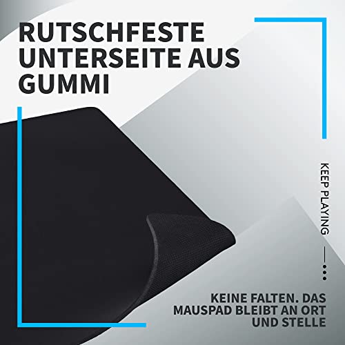 Logitech G G840 Extra Großes Gaming-Mauspad, optimiert für Sensoren, mäßige Oberflächenreibung, rutschfeste Mausmatte, Mac- und PC-Zubehör, 900 x 400 x 3 mm - Schwarz Bild 6