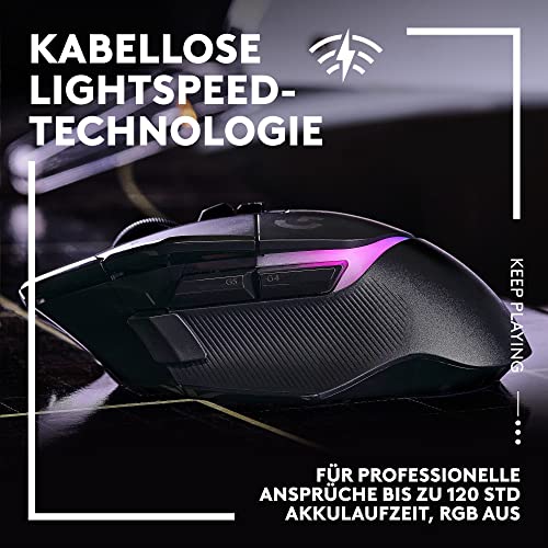 Logitech G502 X PLUS LIGHTSPEED Kabellose RGB-Gaming-Maus - Optische Maus mit LIGHTFORCE Hybridschaltern, LIGHTSYNC RGB, HERO 25K Gaming-Sensor, Kompatibel mit PC - macOS/Windows - Schwarz Bild 3