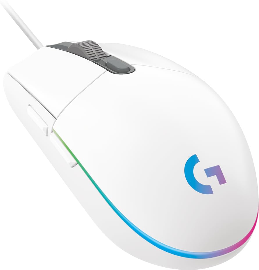 Logitech Gaming Mouse G102 LIGHTSYNC Maus für Rechtshänder, Optisch, 6 Tasten, kabelgebunden, USB, Weiß Bild 4