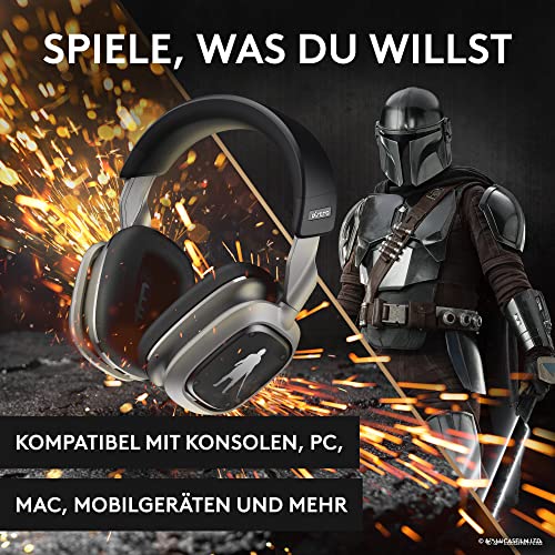 Logitech Astro A30 Lightspeed Kabelloses Gaming Headset für PS5 - Bluetooth, 2,4Ghz, Eingebautes und abnehmbares Mikrofon, USB-C, 3,5mm, für Playstation, Nintendo Switch, PC - The Mandalorian Edition Bild 2