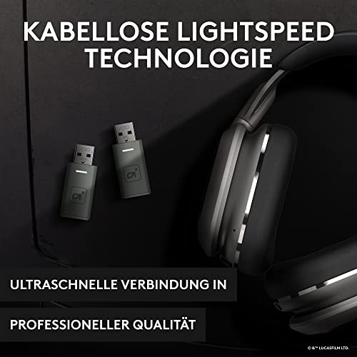 Logitech Astro A30 Lightspeed Kabelloses Gaming Headset für PS5 - Bluetooth, 2,4Ghz, Eingebautes und abnehmbares Mikrofon, USB-C, 3,5mm, für Playstation, Nintendo Switch, PC - The Mandalorian Edition Bild 3
