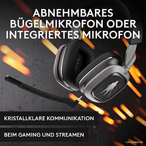Logitech Astro A30 Lightspeed Kabelloses Gaming Headset für PS5 - Bluetooth, 2,4Ghz, Eingebautes und abnehmbares Mikrofon, USB-C, 3,5mm, für Playstation, Nintendo Switch, PC - The Mandalorian Edition Bild 4