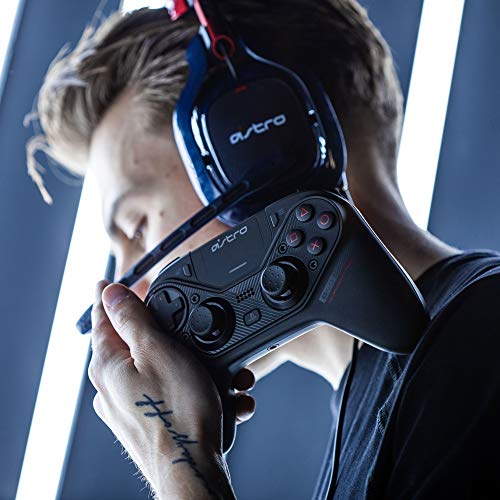 ASTRO Gaming C40 TR-Controller - Kompatibel mit Playstation 4 und PC + Zubehör (Reisetasche, 4 weitere Tastenkappen, Kabelloser USB-Transmitter), Schwarz Bild 2