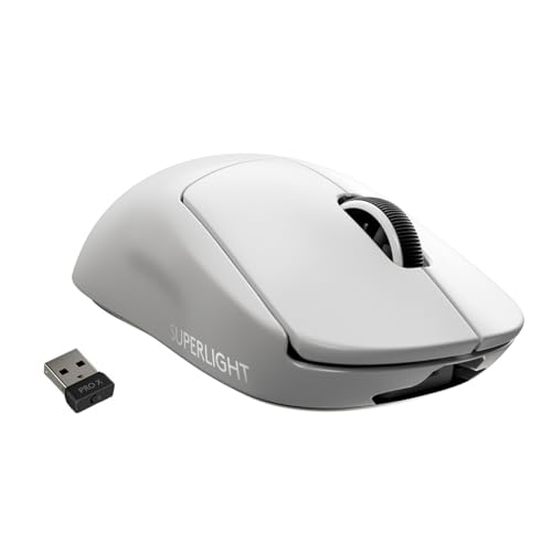 Logitech G PRO X SUPERLIGHT kabellose Gaming-Maus mit HERO 25K Sensor, Ultra-leicht mit 63g, 5 programmierbare Tasten, 70 Stunden Akkulaufzeit, PTFE-Füße ohne Zusatzstoffe, PC/Mac - Weiß Bild 1