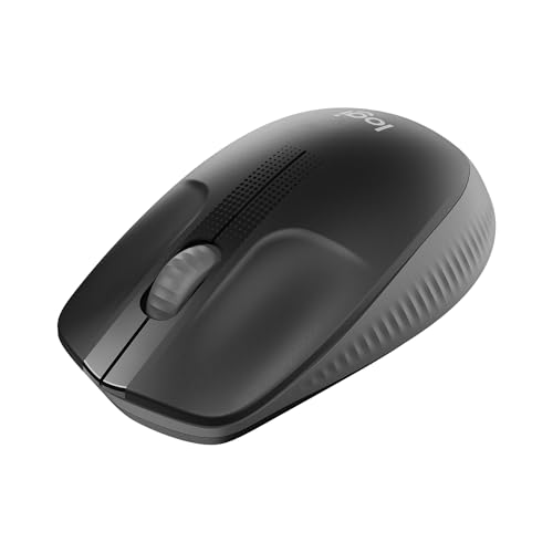 Logitech kabellose Maus M190, geschwungenes Design für beidhändige Nutzung, Batterielebensdauer von 18 Monaten plus Stromsparmodus, USB-Empfänger, präzise Kontrolle dank breitem Rad und Tasten Schwarz Bild 1
