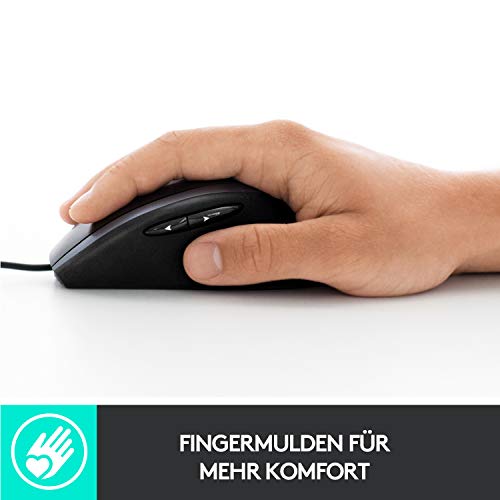 Logitech M500s Kabelgebundene Maus mit fortschrittlicher hyperschneller Scroll- und Kippfunktion, anpassbaren Tasten, hochpräziser Abtastung mit DPI-Schalter, USB-Plug&Play - Grau Bild 4