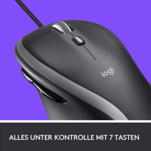 Logitech M500s Kabelgebundene Maus mit fortschrittlicher hyperschneller Scroll- und Kippfunktion, anpassbaren Tasten, hochpräziser Abtastung mit DPI-Schalter, USB-Plug&Play - Grau Bild 5