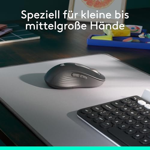 Logitech Signature M650 L kabellose Maus in Standardgröße – Für große Hände, 2-Jahres-Batterie, Leise Klicks, Anpassbare Seitentasten, Bluetooth, für PC/Mac/Multi-Device/Chromebook - Graphit Bild 4