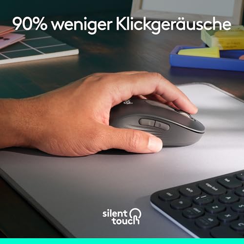 Logitech Signature M650 L kabellose Maus in Standardgröße – Für große Hände, 2-Jahres-Batterie, Leise Klicks, Anpassbare Seitentasten, Bluetooth, für PC/Mac/Multi-Device/Chromebook - Graphit Bild 6