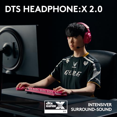 Logitech G PRO X 2 Lightspeed Wireless Gaming Headset, abnehmbares Boom-Mic, 50-mm-Graphen-Treiber, DTS:X-Kopfhörer 2.0–7.1 Surround, Bluetooth/USB/3,5 mm Aux, PC, PS5, PS4 - Magenta Bild 6