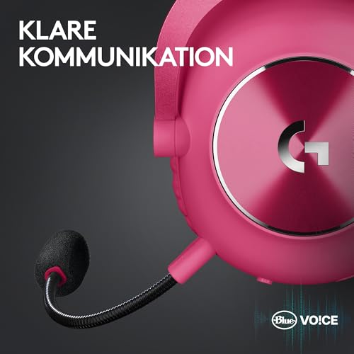 Logitech G PRO X 2 Lightspeed Wireless Gaming Headset, abnehmbares Boom-Mic, 50-mm-Graphen-Treiber, DTS:X-Kopfhörer 2.0–7.1 Surround, Bluetooth/USB/3,5 mm Aux, PC, PS5, PS4 - Magenta Bild 7