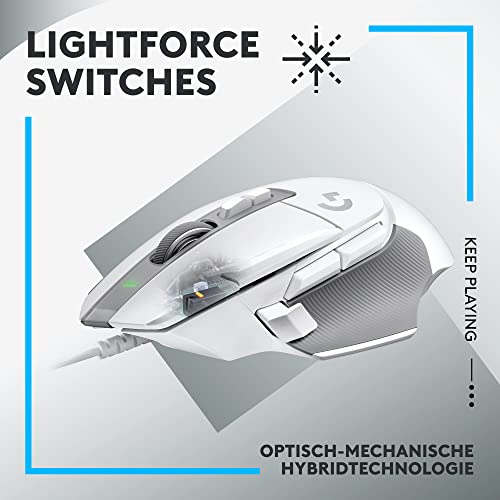 Logitech G G502 X Kabelgebundene Gaming-Maus, EWR2, LIGHTFORCE Hybrid optisch-mechanische Primärschalter, Hero 25K Gaming-Sensor, Kompatibel PC - macOS/Windows - Schwarz Bild 2