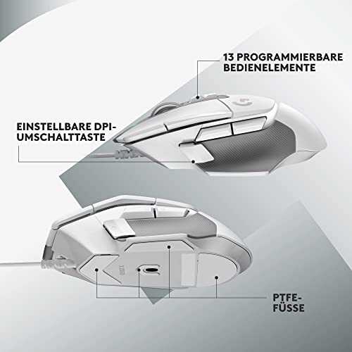 Logitech G G502 X Kabelgebundene Gaming-Maus, EWR2, LIGHTFORCE Hybrid optisch-mechanische Primärschalter, Hero 25K Gaming-Sensor, Kompatibel PC - macOS/Windows - Schwarz Bild 6