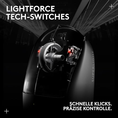 Logitech G PRO X SUPERLIGHT 2 kabellose Gaming-Maus, 60 g Pro-Grade-Maus mit 5 programmierbaren Tasten, 44K-DPI-Sensor, 8.000 Hz Signalrate, USB-C-Ladefunktion für PC/Mac - Schwarz Bild 6