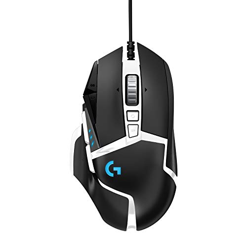 Logitech G502 HERO Gaming-Maus Special Edition mit HERO 25K DPI Sensor, RGB-Beleuchtung, Gewichtstuning, 11 programmierbare Tasten, anpassbare Spielprofile, PC/Mac - Schwarz/Weiß Bild 1