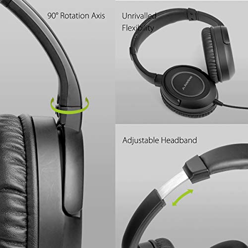 Avantree HF039 Over Ear TV Kopfhörer mit Langes Kabel (16.4 Fuß / 5M), HiFi Stereo Headset für Fernseher, mit Ohrmuscheln, 3.5mm Audio Output, mit Spiralenkabel und eingebauter Lautstärkeregelung Bild 5