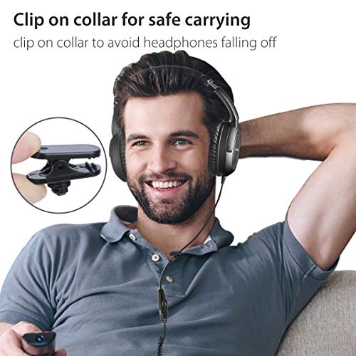 Avantree HF039 Over Ear TV Kopfhörer mit Langes Kabel (16.4 Fuß / 5M), HiFi Stereo Headset für Fernseher, mit Ohrmuscheln, 3.5mm Audio Output, mit Spiralenkabel und eingebauter Lautstärkeregelung Bild 6