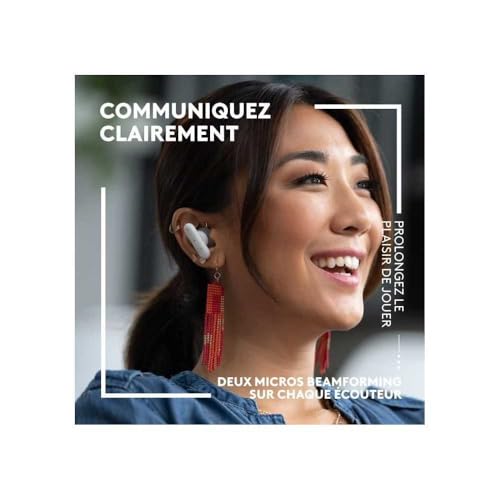 Logitech G FITS True Wireless Gaming Earbuds, individuell zugeschnittene Passform, Lightspeed + Bluetooth, Vier Beamforming-Mikrofone, PC, Mac, PS5, PS4, Mobile, Nintendo Switch - Weiß Bild 5