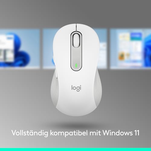 Logitech Signature M650 Kabellose Maus - für kleine bis mittelgroße Hände, 2-Jahres-Batterie, Leise Klicks, Anpassbare Seitentasten, Bluetooth, Kompatibilität mit mehreren Geräten - Weiß Bild 4