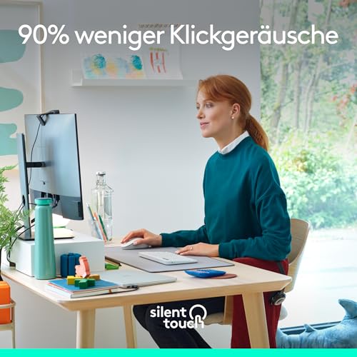 Logitech Signature M650 Kabellose Maus - für kleine bis mittelgroße Hände, 2-Jahres-Batterie, Leise Klicks, Anpassbare Seitentasten, Bluetooth, Kompatibilität mit mehreren Geräten - Weiß Bild 5