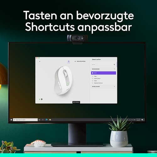 Logitech Signature M650 Kabellose Maus - für kleine bis mittelgroße Hände, 2-Jahres-Batterie, Leise Klicks, Anpassbare Seitentasten, Bluetooth, Kompatibilität mit mehreren Geräten - Weiß Bild 6