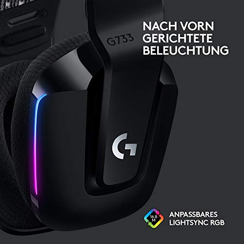 Logitech G G733 Lightspeed Headsets, Schwarz Bild 4