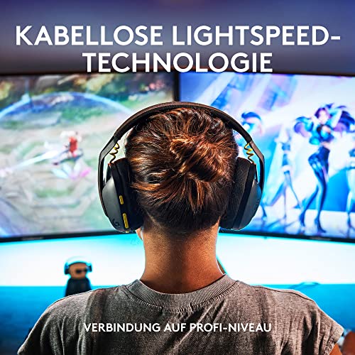 Logitech G G435 LIGHTSPEED, Kabelloses Gaming-Headset mit Bluetooth,Leichte Over-Ear-Kopfhörer, integrierte Mikrofone, 18 Stunden Akkulaufzeit, Dolby Atmos, PC,PS4,PS5,Nintendo Switch/Switch 2-Schwarz Bild 2