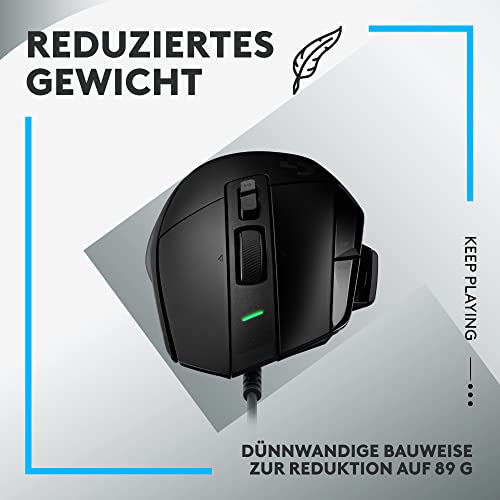 Logitech G G502 X Kabelgebundene Gaming-Maus - LIGHTFORCE Hybrid optisch-mechanische Primärschalter, HERO 25K Gaming-Sensor, Kompatibel PC, East Europe Package - macOS/Windows - Schwarz Bild 6
