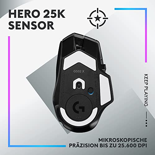 Logitech G502 X Plus Lightspeed Souris Gaming RVB Sans Fil - Souris optique boutons hybrides LIGHTFORCE, LIGHTSYNC RVB, Capteur Gaming Hero 25K, Compatible Avec PC - macOS/Windows - Noir Bild 4