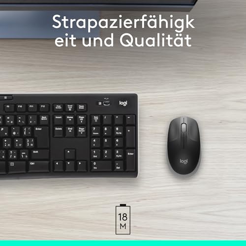 Logitech kabellose Maus M190, geschwungenes Design für beidhändige Nutzung, Batterielebensdauer von 18 Monaten plus Stromsparmodus, USB-Empfänger, präzise Kontrolle dank breitem Rad und Tasten - Grau Bild 5