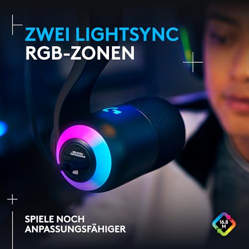 Logitech G Yeti GX dynamisches RGB-Gaming-Mikrofon mit LIGHTSYNC, USB-Mikrofon zum Streaming, Superniere, USB-Plug-and-Play für PC/Mac – Schwarz Bild 3