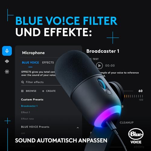 Logitech G Yeti GX dynamisches RGB-Gaming-Mikrofon mit LIGHTSYNC, USB-Mikrofon zum Streaming, Superniere, USB-Plug-and-Play für PC/Mac – Schwarz Bild 4