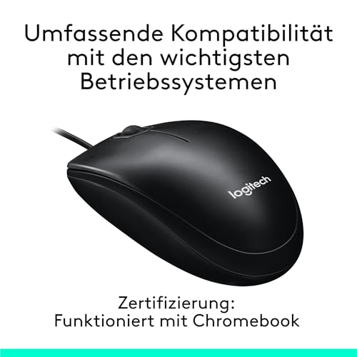Logitech M100 Kabelgebundene USB-Maus, 3 Tasten, 1000 DPI Optical Tracking, Für Links- und Rechtshänder, Kompatibel mit PC, Mac, Laptop - Grau Bild 5