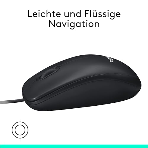 Logitech M100 Kabelgebundene USB-Maus, 3 Tasten, 1000 DPI Optical Tracking, Für Links- und Rechtshänder, Kompatibel mit PC, Mac, Laptop - Grau Bild 6