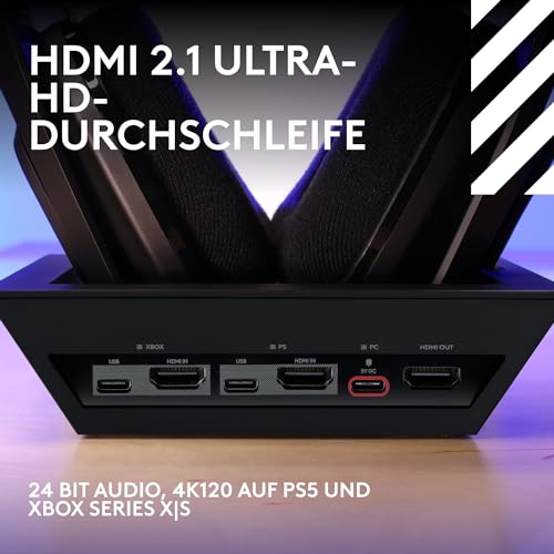 Logitech G Astro A50 X LIGHTSPEED, Kabelloses Gaming-Headset + Basisstation – PRO-G GRAPHENE, PLAYSYNC für Xbox Series X|S, PS5, PC/Mac, Nintendo Switch/Switch 2, Bluetooth, HDMI 2.1 Passthru -Schwarz Bild 5