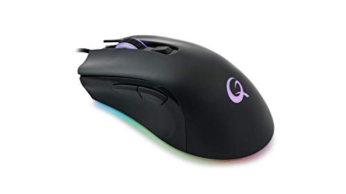 Qpad Pro Gaming Maus, Computermaus für PC, Laptop, Computer, Mac, MacBook, Optical Mouse mit optischem Sensor für FPS Spiele, 12.000 DPI, LED Beleuchtung, kabelgebunden (Wired), USB, Schwarz, DX120 Bild 1