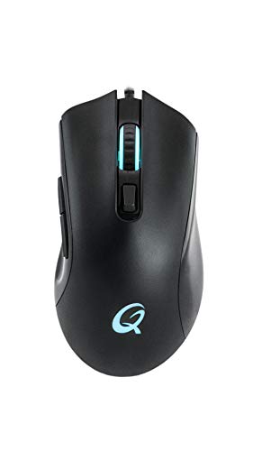 Qpad Pro Gaming Maus, Computermaus für PC, Laptop, Computer, Mac, MacBook, Optical Mouse mit optischem Sensor für FPS Spiele, 12.000 DPI, LED Beleuchtung, kabelgebunden (Wired), USB, Schwarz, DX120 Bild 3