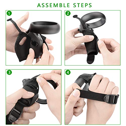 GEEKRIA Controller Cover, Compatible with Oculus Quest VR, Rift S, Washable Protective Sleeve VR Gaming Headset Controllers Replacement, Oculus Touch Controller Protector (Black, 1Pair) Bild 5
