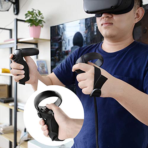 GEEKRIA Controller Cover, Compatible with Oculus Quest VR, Rift S, Washable Protective Sleeve VR Gaming Headset Controllers Replacement, Oculus Touch Controller Protector (Black, 1Pair) Bild 6