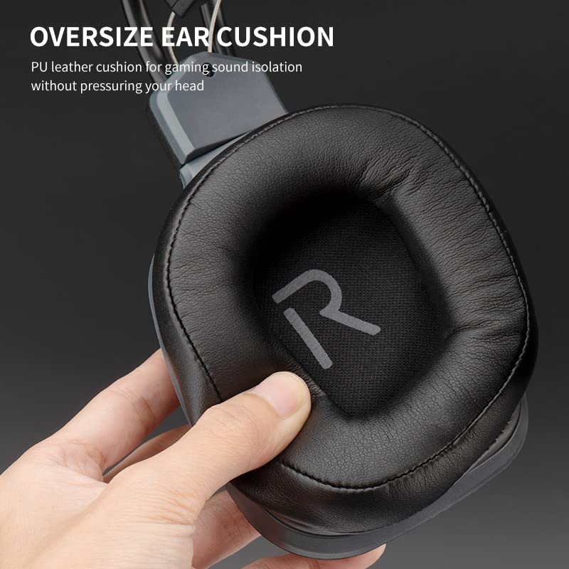 NITHO Titan Gaming Headset – Over-Ear Kopfhörer mit 50-mm-Treiber, 7.1-Audio für PC, RGB-Lichteffekt, omnidirektionalem Mikrofon – kompatibel mit Laptop, PS4, Xbox, Switch – Schwarz Bild 6