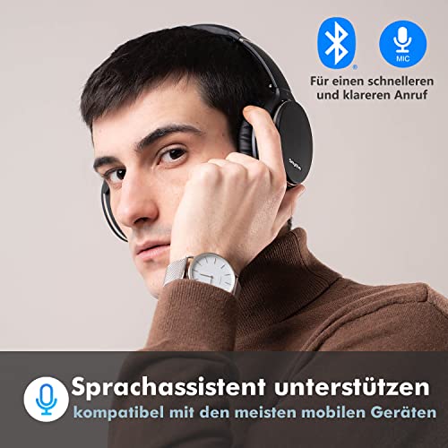Srhythm NC35 Active Noise Cancelling Kopfhörer Kabellos Bluetooth - LDAC Modus, Schnellladung, 50+ Wiedergabe Over-Ear Kopfhoerer mit Mikrofon, Verbindung von 2 Geräten, Memory Protein Ohrmuscheln Bild 3