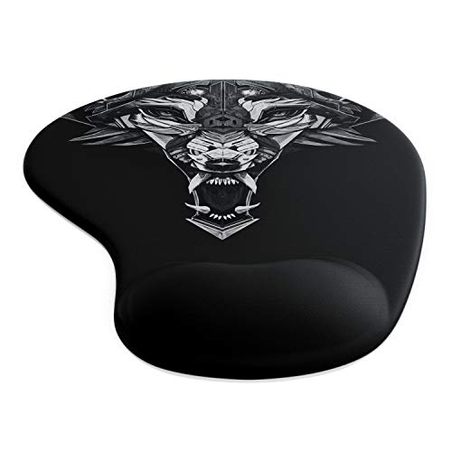 CSL - Mauspad mit Gelkissen - Titanwolf Gaming Handgelenkauflage - Mousepad - Gel Handballenauflage Handauflage Gelpolster ergonomisch - wasserabweisend und abwaschbar - schwarz Bild 2