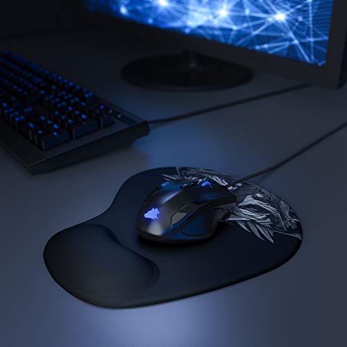 CSL - Mauspad mit Gelkissen - Titanwolf Gaming Handgelenkauflage - Mousepad - Gel Handballenauflage Handauflage Gelpolster ergonomisch - wasserabweisend und abwaschbar - schwarz Bild 6