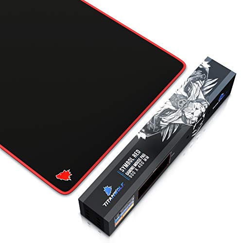 TITANWOLF - XXL Mauspad Gaming Titanwolf 900x400 mm - XXL Mousepad groß Motiv - Tischunterlage Large Size - verbessert Präzision und Geschwindigkeit - auch für Roccat Razer Logitech Maus und Tastatur Bild 5